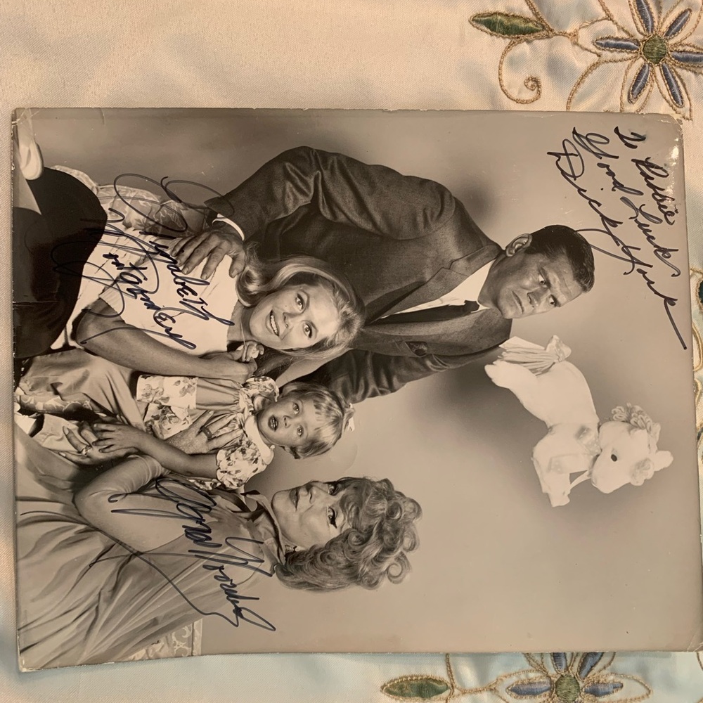 Signed Black and White Family Photograph
